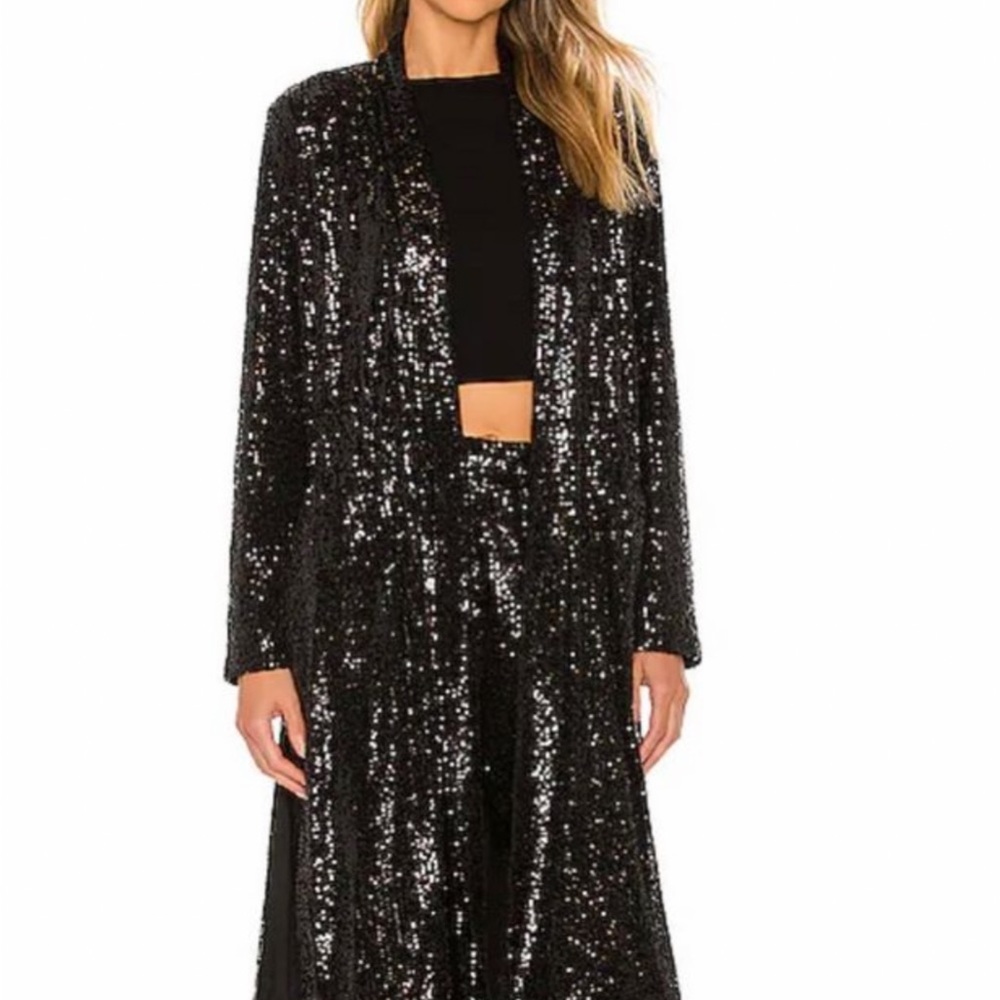 Sequinned long cardigan